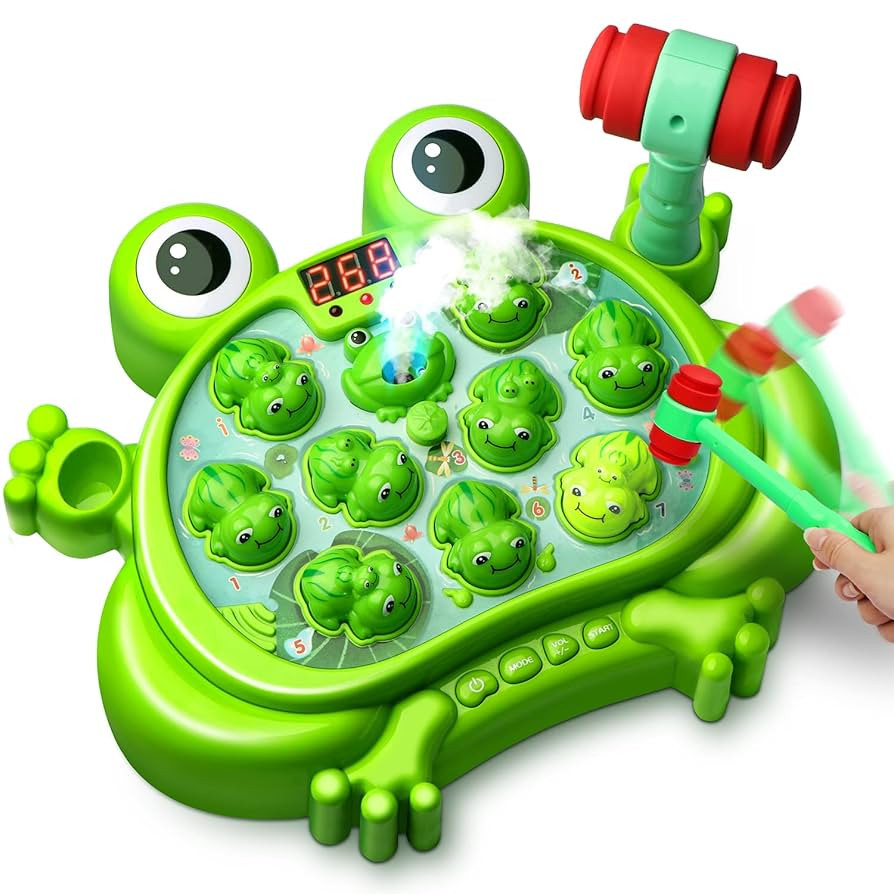HopeRock Toys for 2 3 4 5 Year Old Boy,Toddler Toys Age 2-4, Whack A Frog Game,with 5 Modes,45 Le... | Amazon (US)