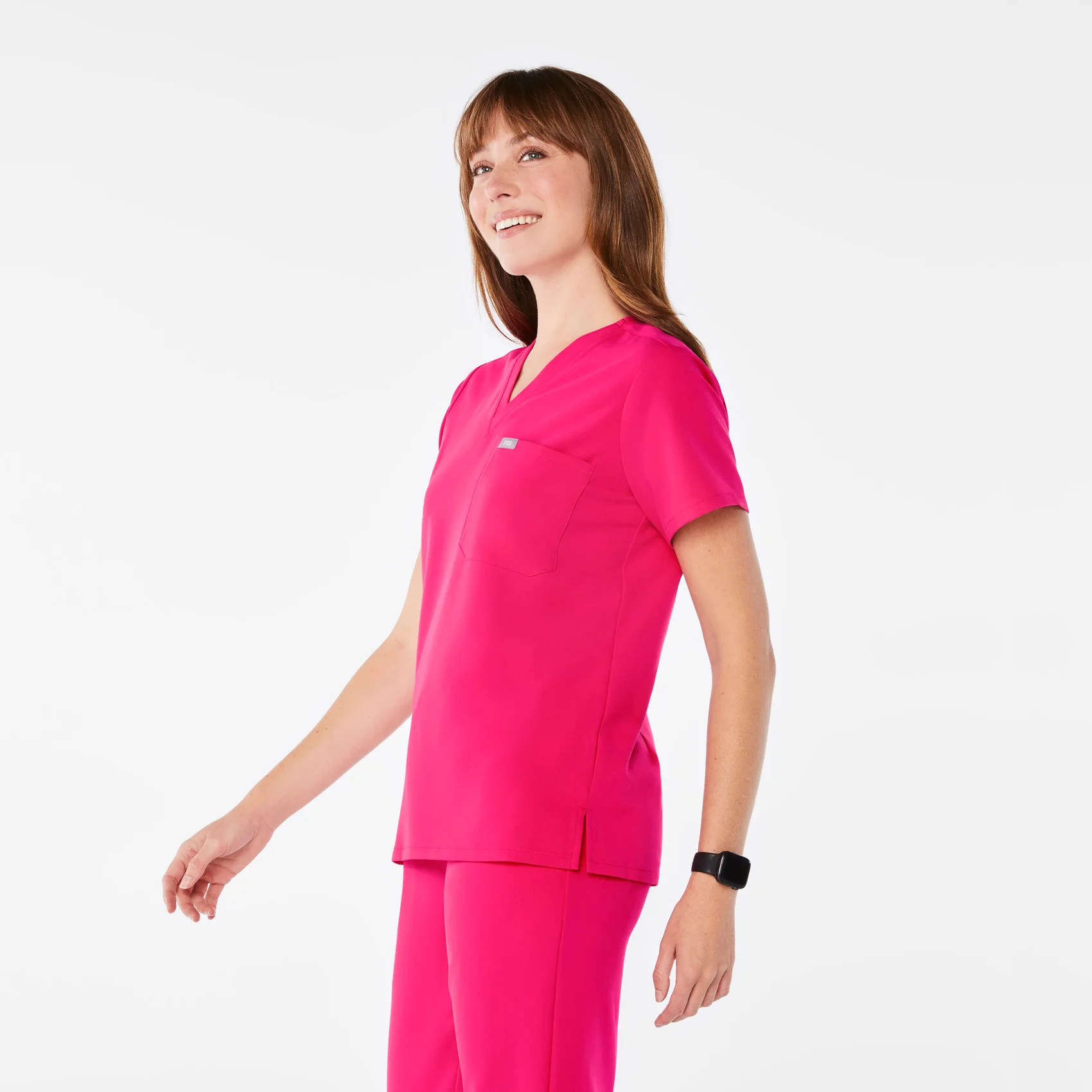 Women's Catarina One-Pocket Scrub Top™ - Shocking Pink · FIGS | FIGS