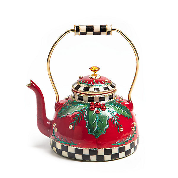 MacKenzie-Childs Holiday Kettle Glass Ornament | MacKenzie-Childs