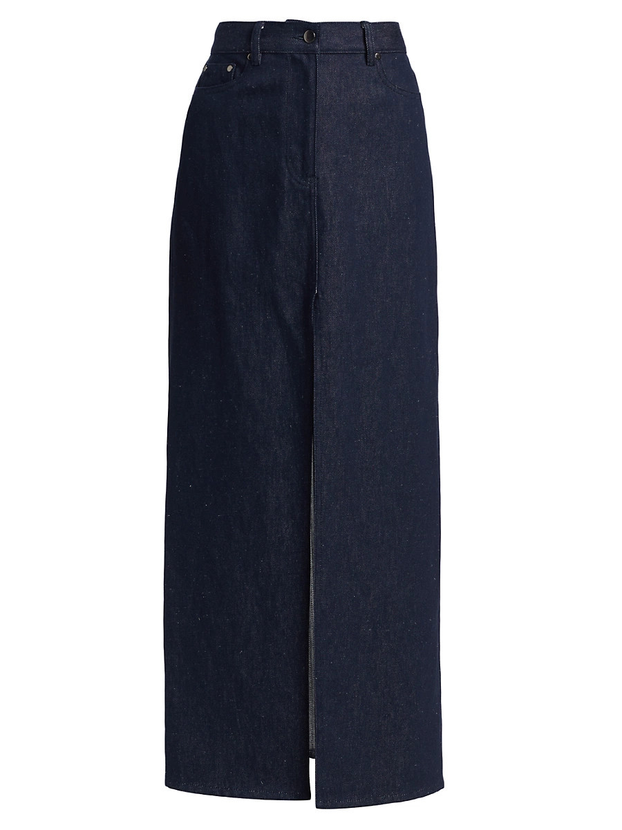 Women's Denim A-Line Maxi Skirt - Indigo - Size 4 | Saks Fifth Avenue