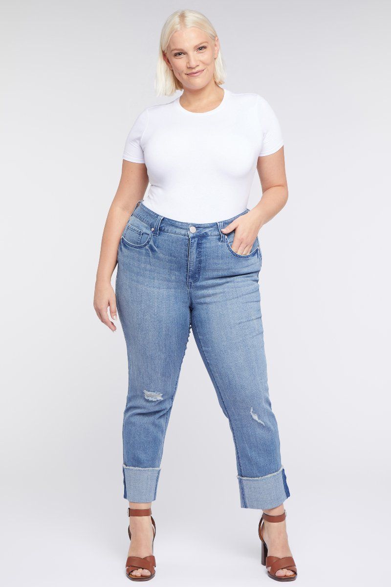 High Rise Cuffed Slim Straight Jean | Seven7 Jeans