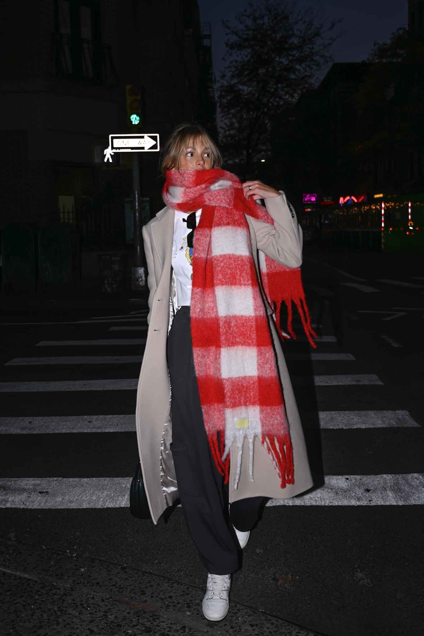 Leah Oversized Blanket Scarf — Red | YLLW The Label