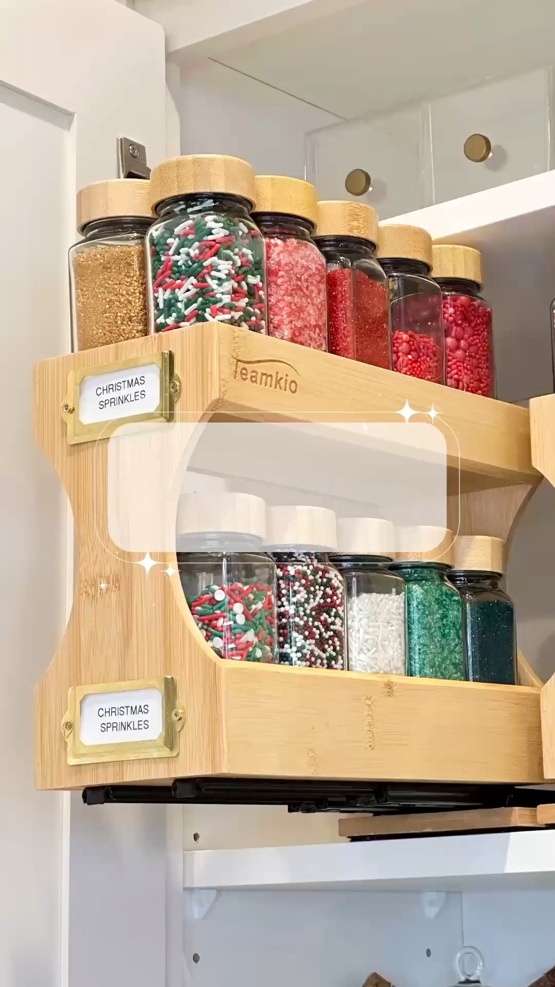 🍩✨ Sprinkle organization dreams
come true!

Comment "Sprinkle" and I'll send you the links!

Keeping all my sprinkles in clear, matching containers has totally transformed my baking shelf-it's organized, easy to find what I need, and just looks so satisfying lined up on display!

🎨 Organized by color and type - From classic rainbow to seasonal mixes, every sprinkle has its spot!

🌈 Clear containers for visibility - Seeing all those colors lined up just makes baking even more fun.

With everything in its place, decorating has never been easier (or more fun!). Who else loves a good sprinkle stash? 🎉

#BakingOrganization #SprinkleGoals #OrganizedKitchen #kitchenorganization

#LTKHome #LTKHoliday #LTKSeasonal