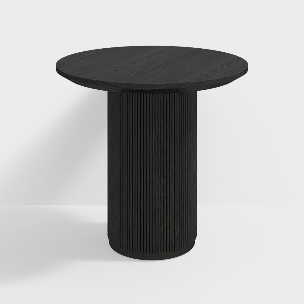 Round Dining Table Modern Black Sintered Stone Dining Table Stainless Steel Base | Homary