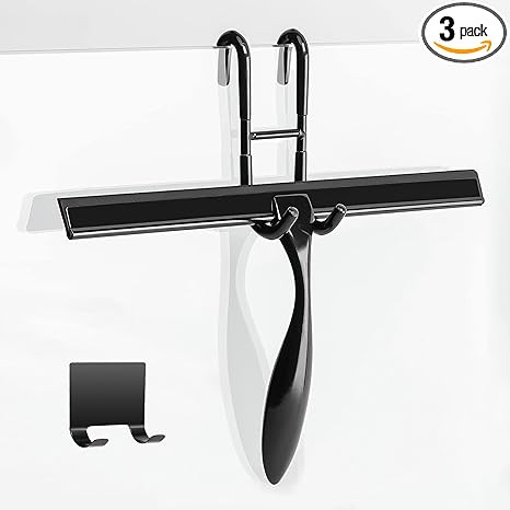 Simtive 12-Inch Shower Squeegee Set, Includes Shower Door Hook and Adhesive Hook, Squeegee for Sh... | Amazon (US)