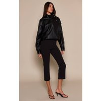 Black Stretch Cropped Cigarette Trouser | PrettyLittleThing UK