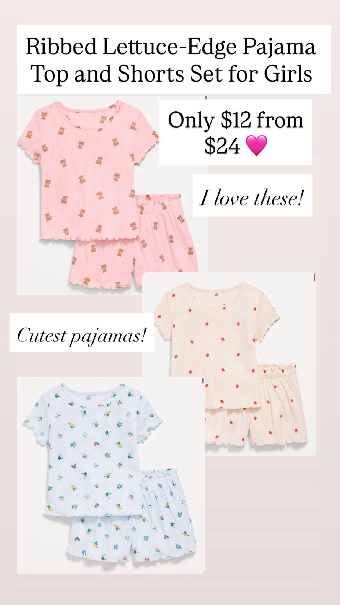 Cute pajama sets for girls ❤️ only $12! 

#LTKKids #LTKSaleAlert