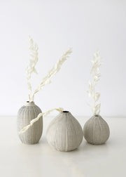 Set of 3 Black Dotted White Stoneware Bud Vases | Afloral (US)