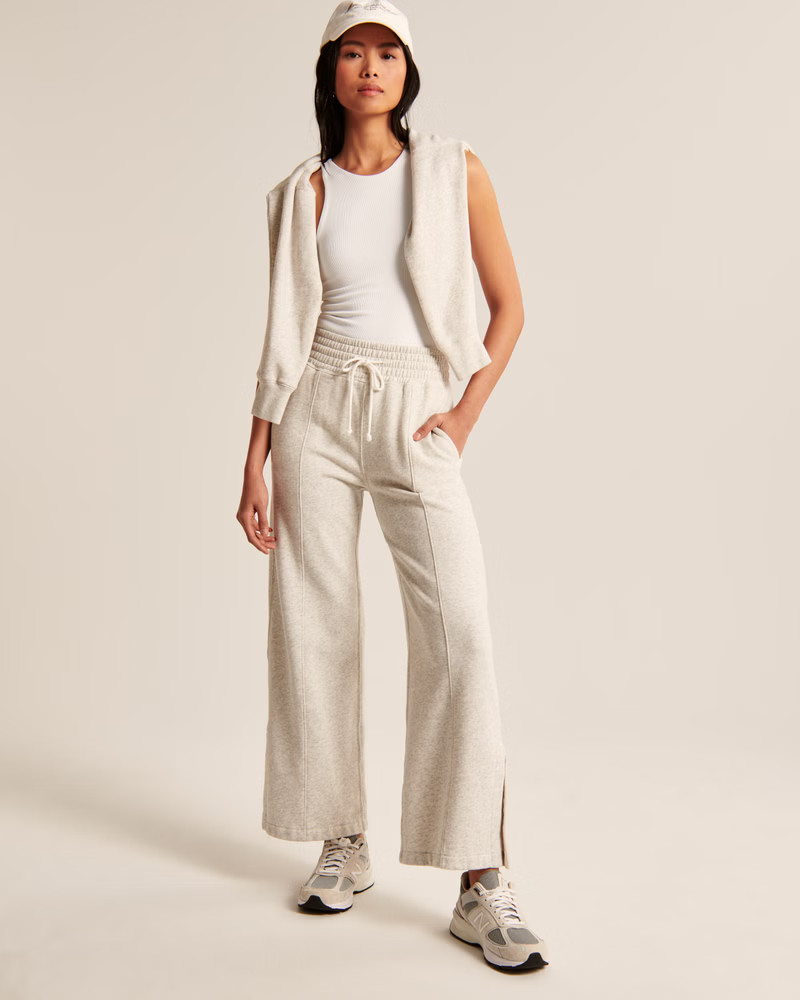 Split-Hem Wide Leg Sweatpants | Abercrombie & Fitch (US)