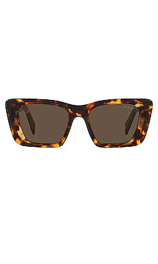 Prada Symbole Evolution Square in Honey Havana & Dark Brown from Revolve.com | Revolve Clothing (Global)
