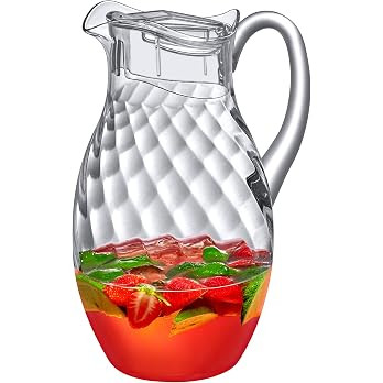 Bubbly Whirly Grand - Plastic Pitcher (96 oz, 3 Quart), Clear Water Pitcher with Lid, Fridge Jug,... | Amazon (US)