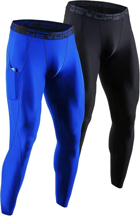 DEVOPS 2 or 3 Pack Men's Thermal Compression Pants, Athletic Leggings Base Layer Bottoms | Amazon (US)