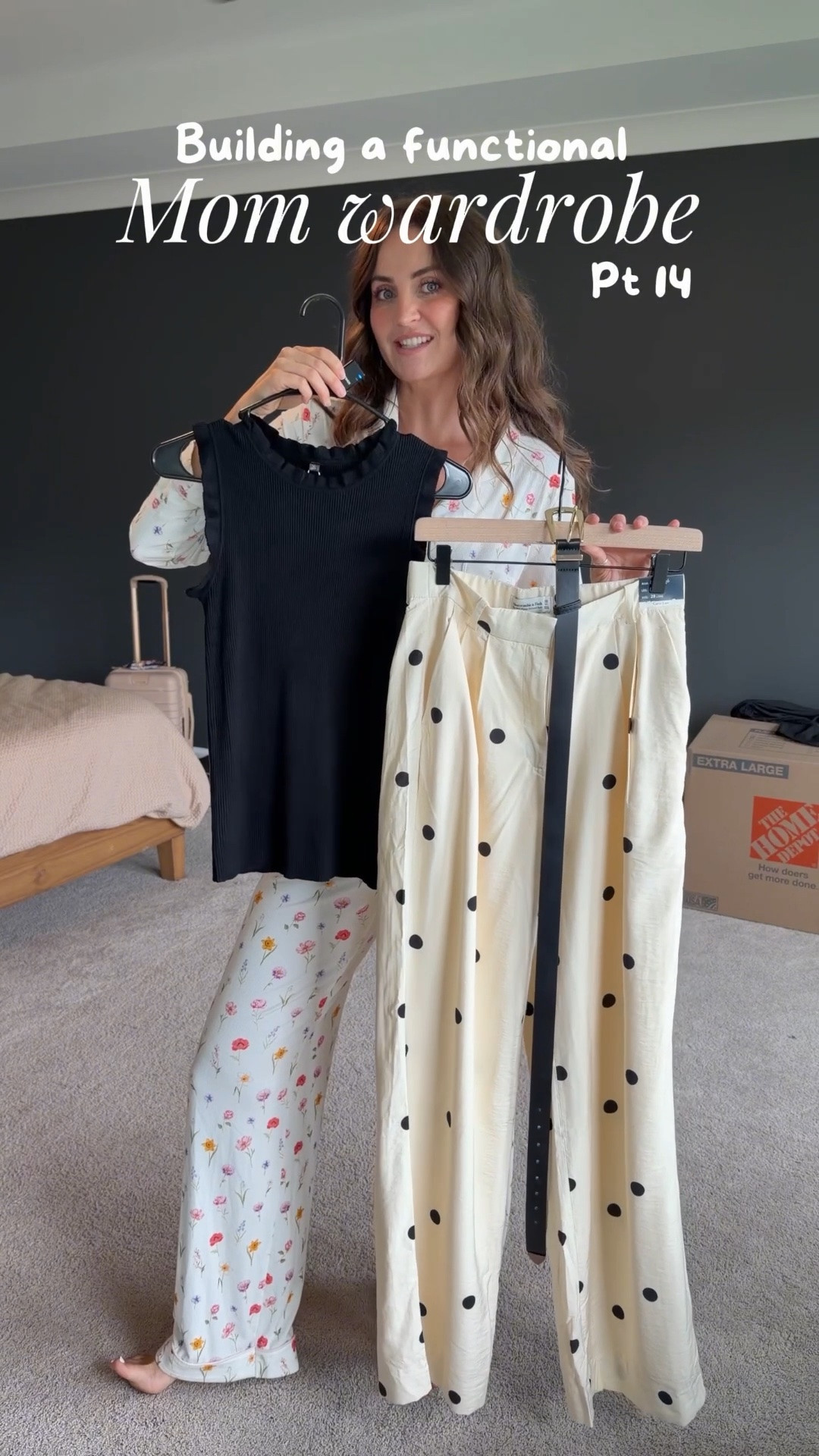 Wedding size small top, 28 long polka dot pants, 6 1/2 shoe

#LTKmomlife #LTKTall #LTKWorkwear