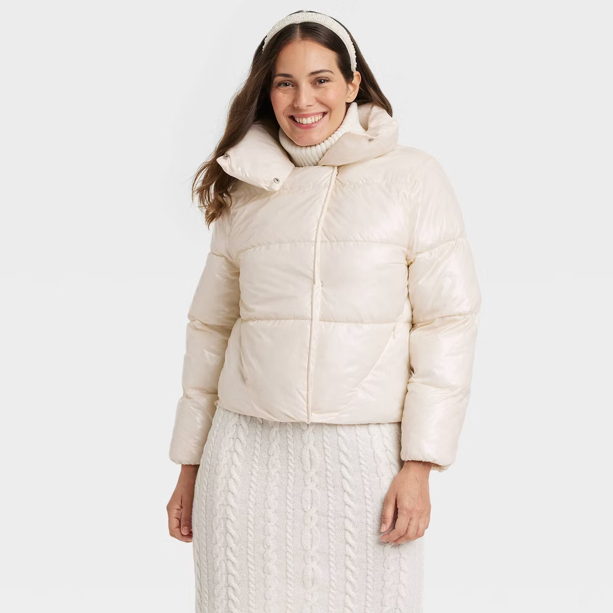 Women's Short Relaxed Puffer Jacket - A New Day™ | Target