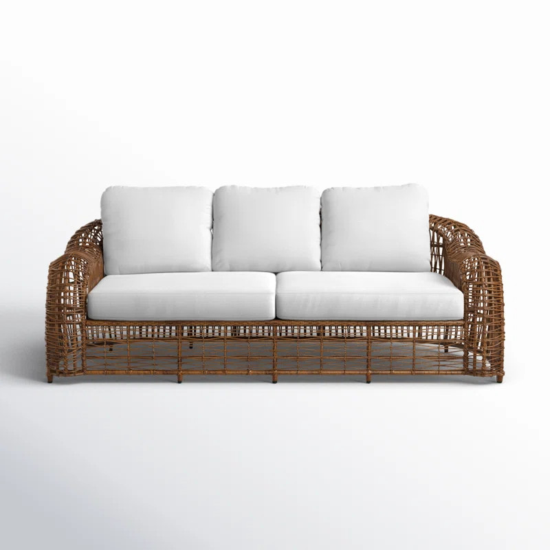Alyshia 80.5'' High-Density Polyethylene (HDPE) Wicker Outdoor Patio Sofa with Sunbrella® Cushio... | Wayfair North America