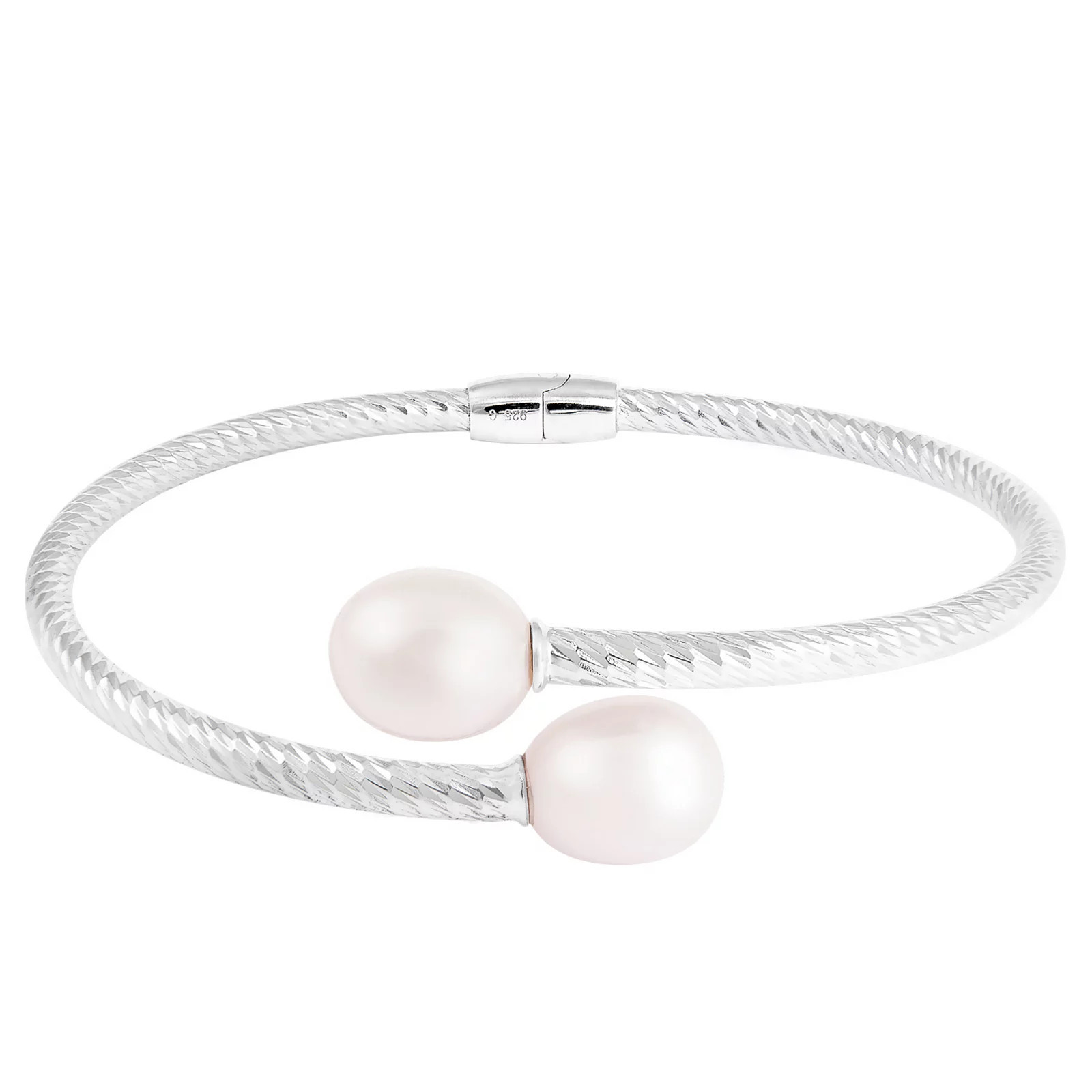 Splendid Pearls Sterling Silver Freshwater Cultured Pearl Bangle Bracelet, Women's, Size: 7.5 | Kohl's