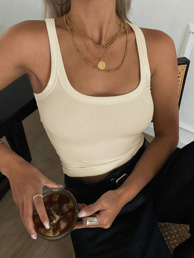 Livesso Summer New Solid Color Casual Business Style Women Camisole | SHEIN