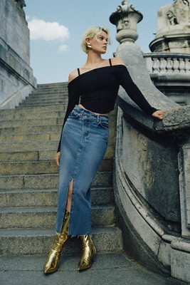 Reformation Nila Long Denim Skirt | Anthropologie (US)