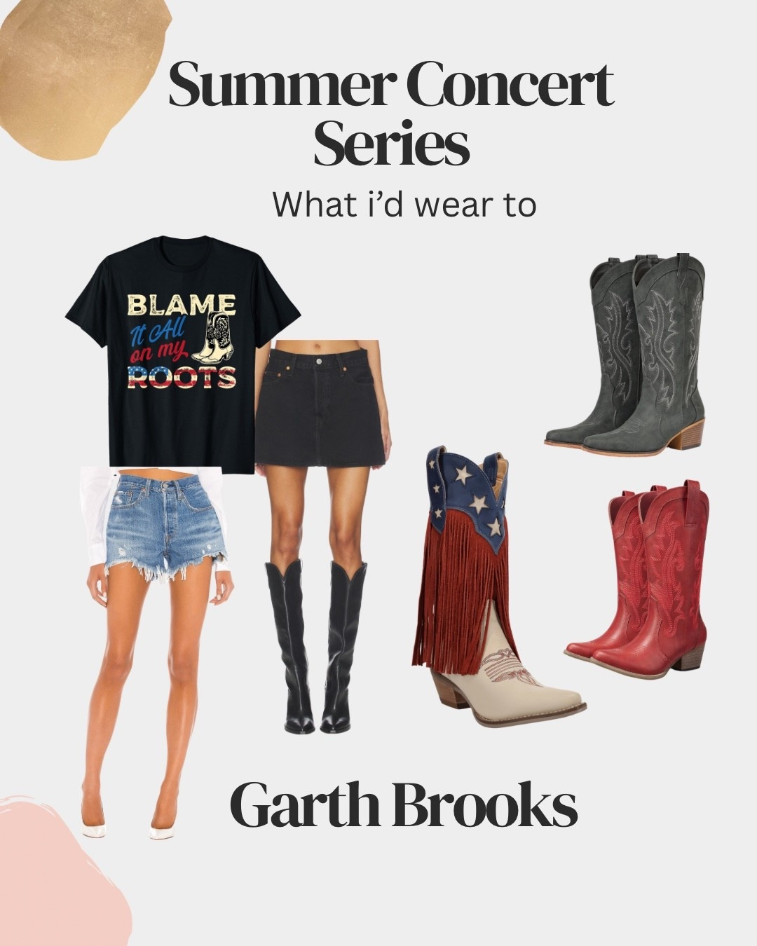 Country concert
Concert outfit 
Cowboy boots
Levi shorts

#LTKootd #LTKgrwm #LTKOver40
