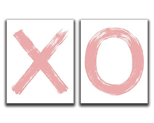 XO Wall Art - Set of 2-8x10" UNFRAMED Prints - Modern, Minimal, Pink Nursery Wall and Girls Room ... | Amazon (US)