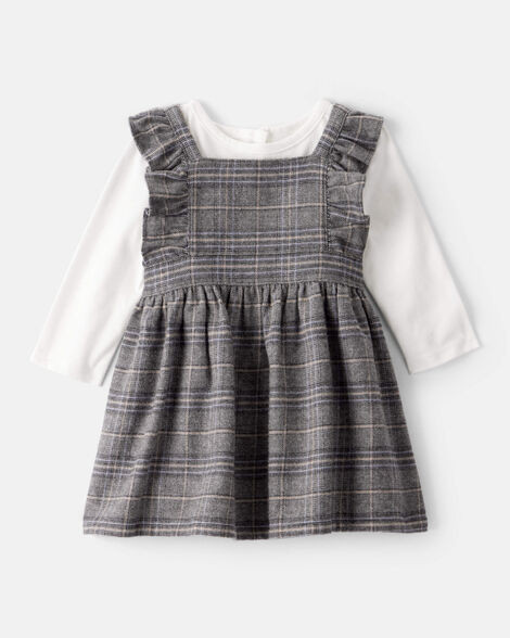 Baby Girl 2-Piece Plaid Long-Sleeve Dress Set | Carter's Inc