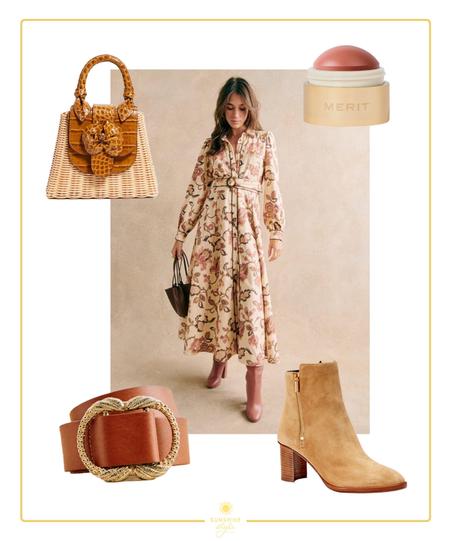 Thanksgiving Outfit: Fancy Florals, floral maxi dress, long sleeve dress, holiday dress, fall dress, fall outfit, suede boots, straw bag, fall bag, brown belt, merit beauty, fall blush

#LTKparties #LTKSeasonal #LTKfindsunder100