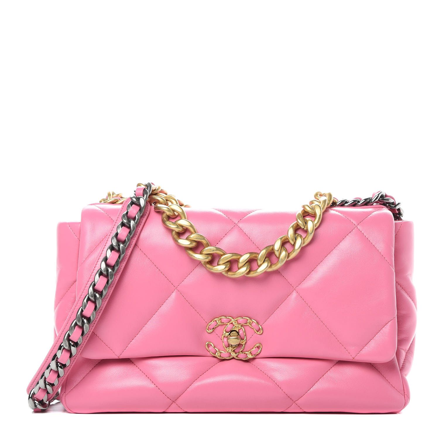 Goatskin Quilted Large Chanel 19 Flap Pink | Fashionphile