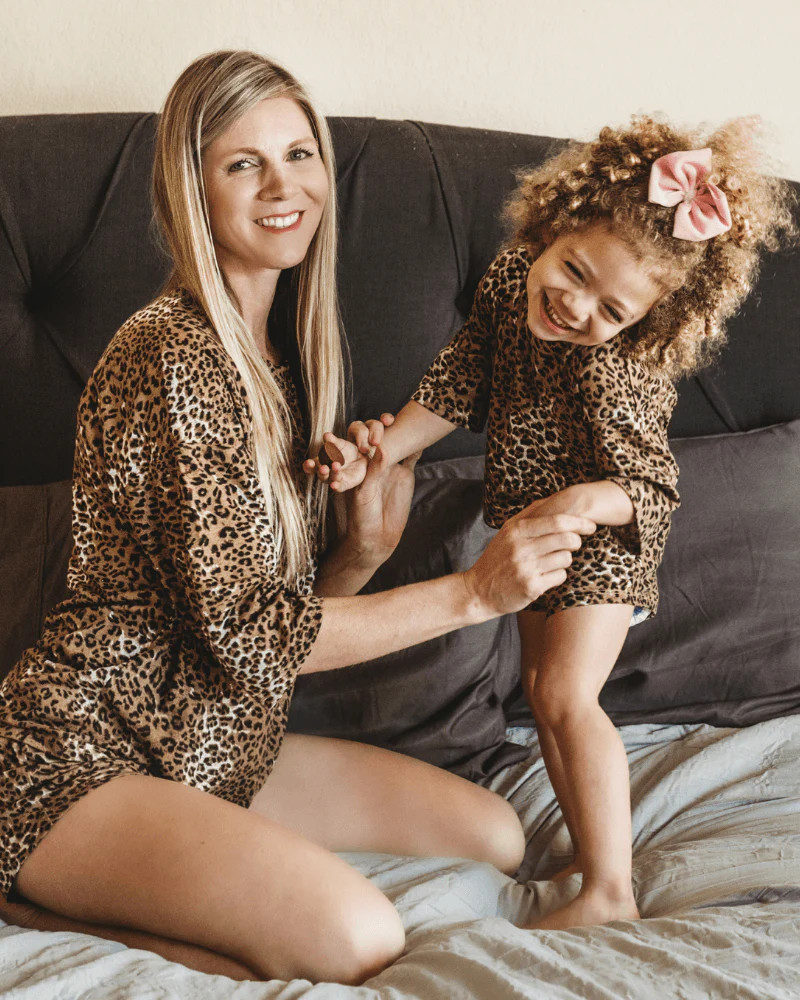 Nicole Two-Piece Leisure Set - Brown Leopard | Bailey's Blossoms