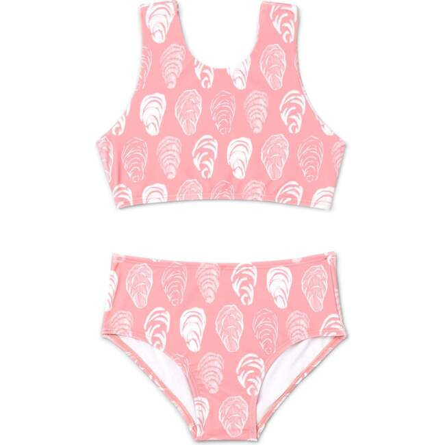 All Day High Neck Sleeveless 2-Piece Bikini, Oyster Pink Coral | Maisonette