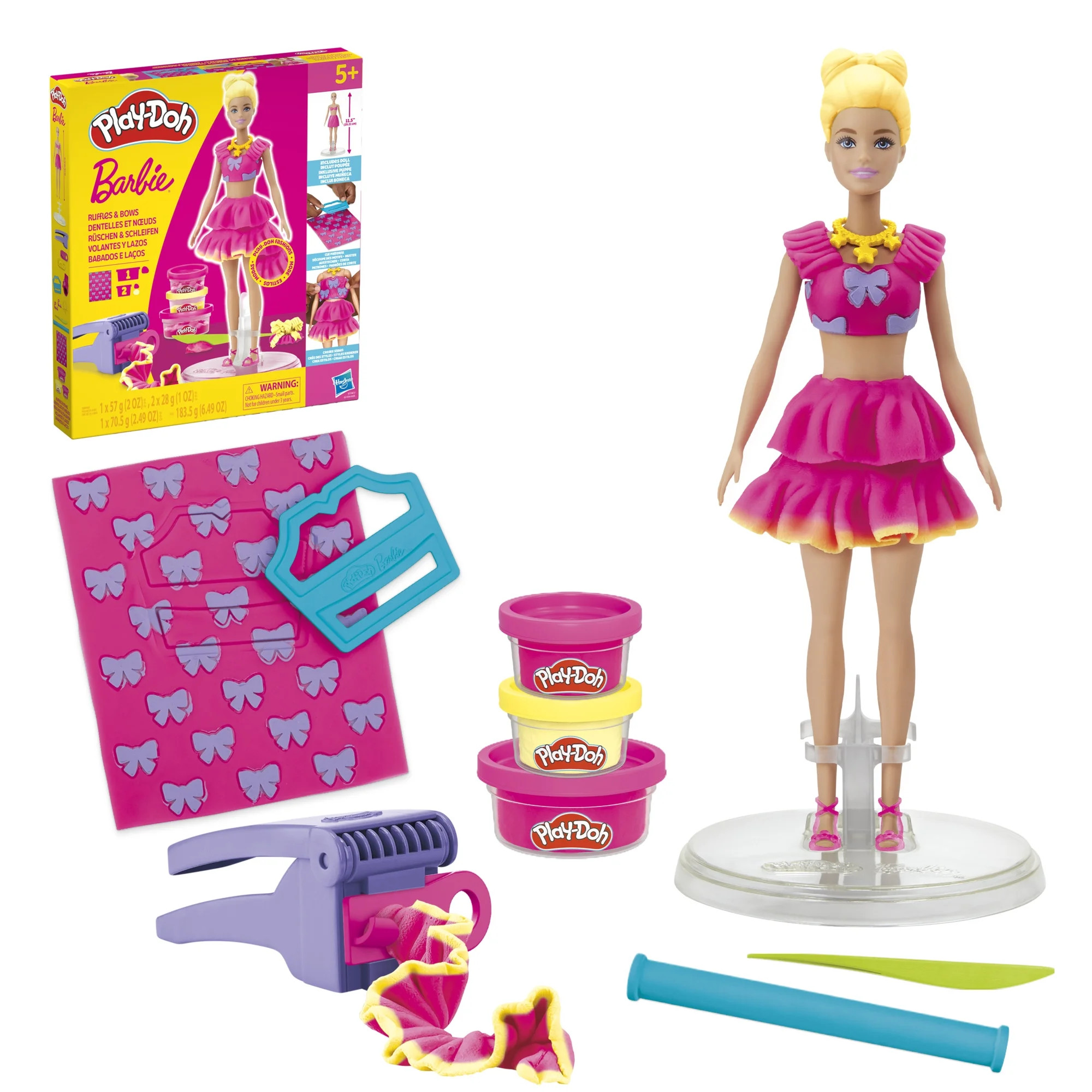 Play-Doh Barbie Ruffles and Bows Set, Make Doll Clothes, Holiday Gifts for Girls & Boys 5 and up | Walmart (US)