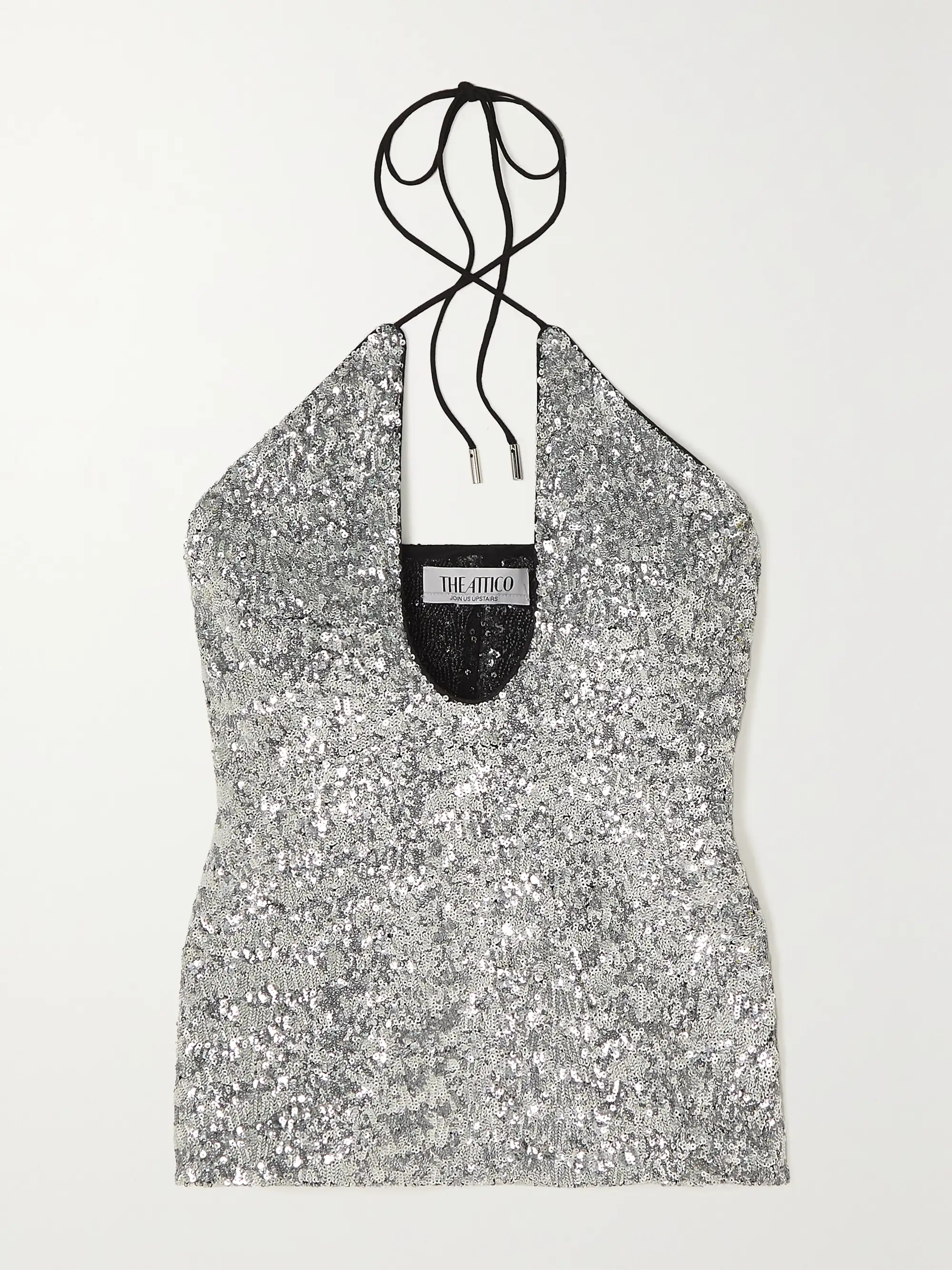 Alix sequined tulle halterneck top | NET-A-PORTER (US)