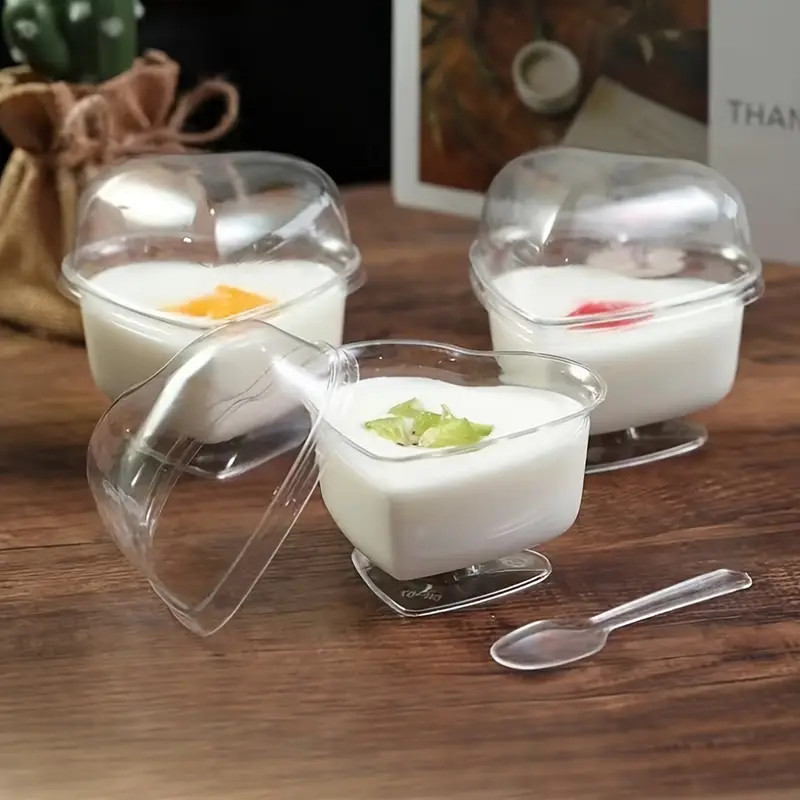 Transparent Heart Dessert Bowl With Lid Mini Plastic Dessert - Temu | Temu Affiliate Program