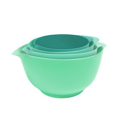 Lexi Home 4-Piece Nested Plastic Mixing Bowl Set with Non-Skid Base in Mint | Target