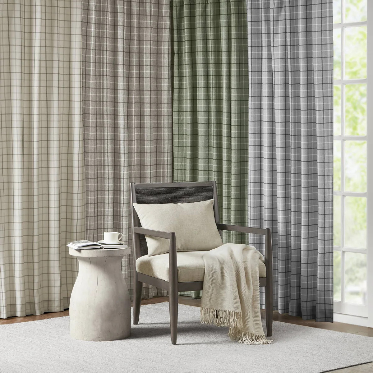 Anaheim Woven Plaid Room Darkening Thermal Fleece Lined Single Curtain Panel | Wayfair North America