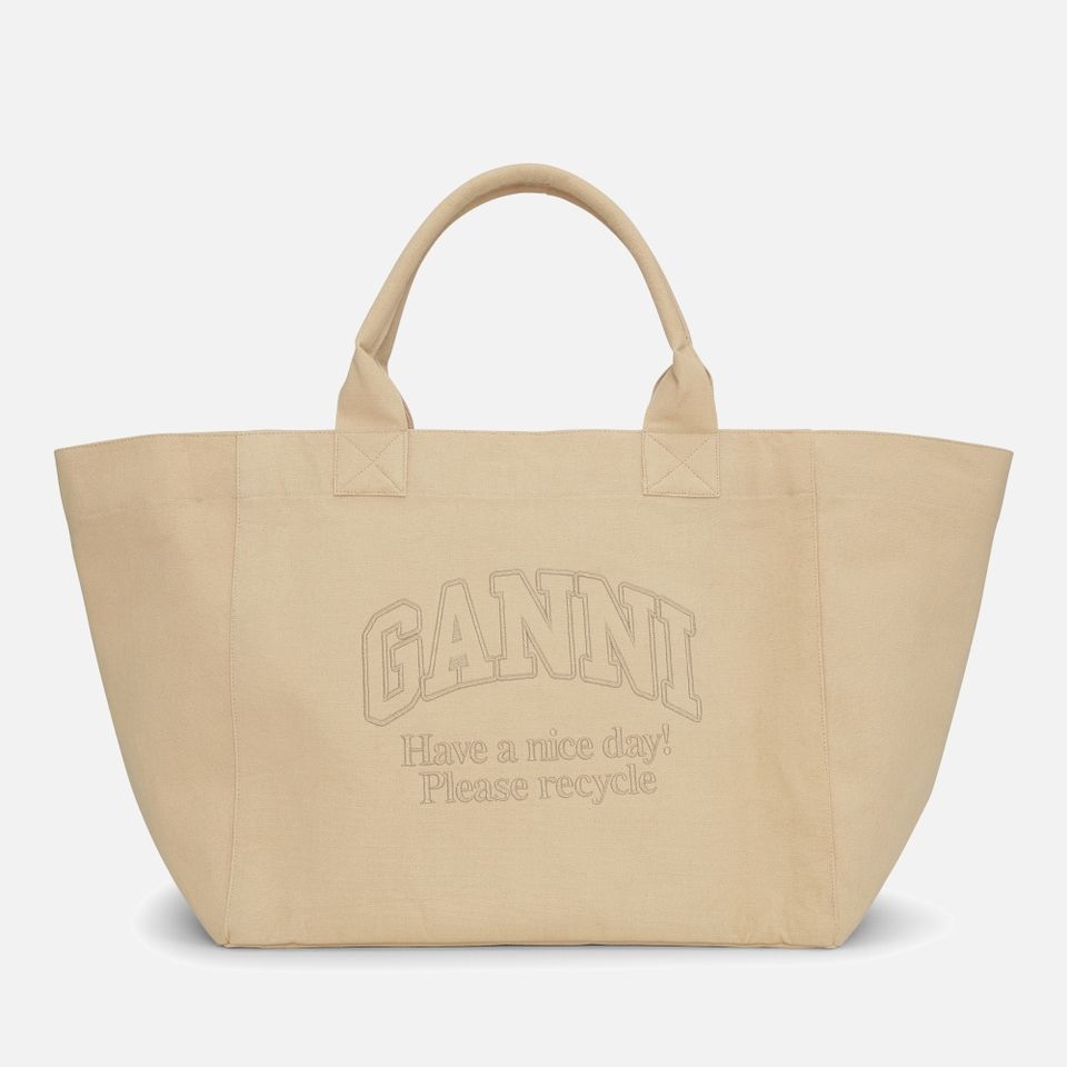 Ganni Recycled Cotton-Canvas Shopper XXL Bag | Mybag.com (Global) 