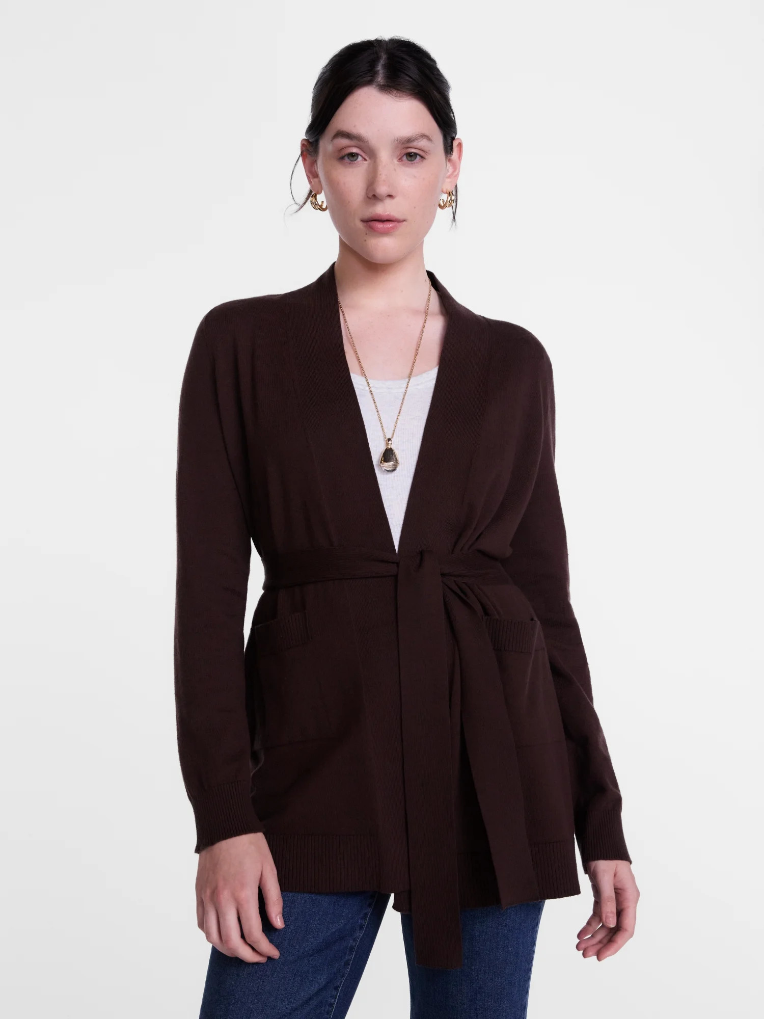 Scenario Women's Belted Lightweight Cardigan, Sizes XS-XXXL | Walmart (US)