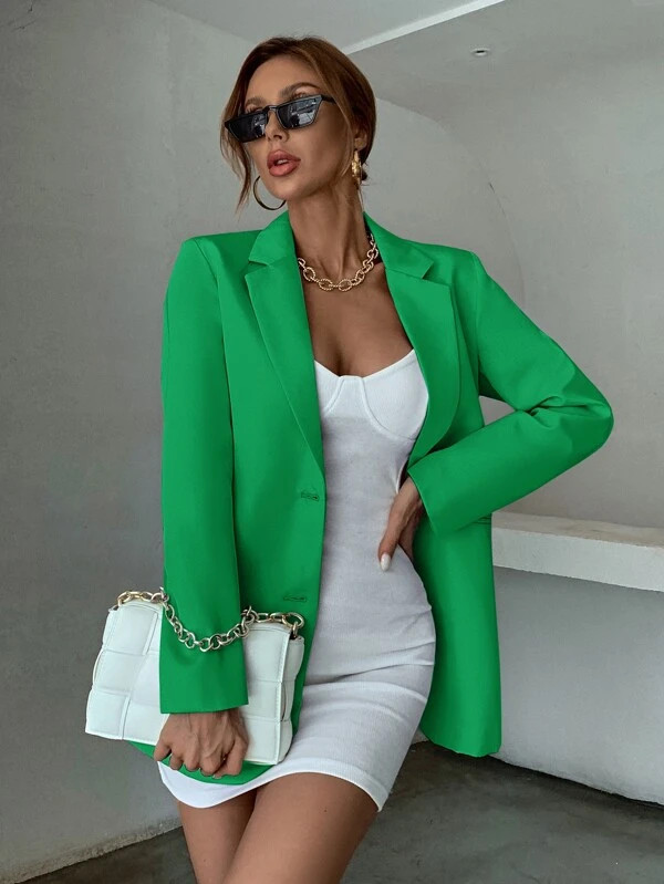 Decor Pocket Single Breasted Blazer
   
      SKU: sw2108124717729699
          (1000+ Reviews)  ... | SHEIN