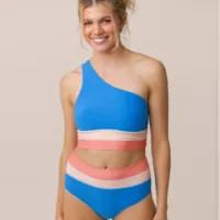 Nani Swimwear Women's Flat Rib One Shoulder Colorblock Crop | DICK'S Sporting Goods