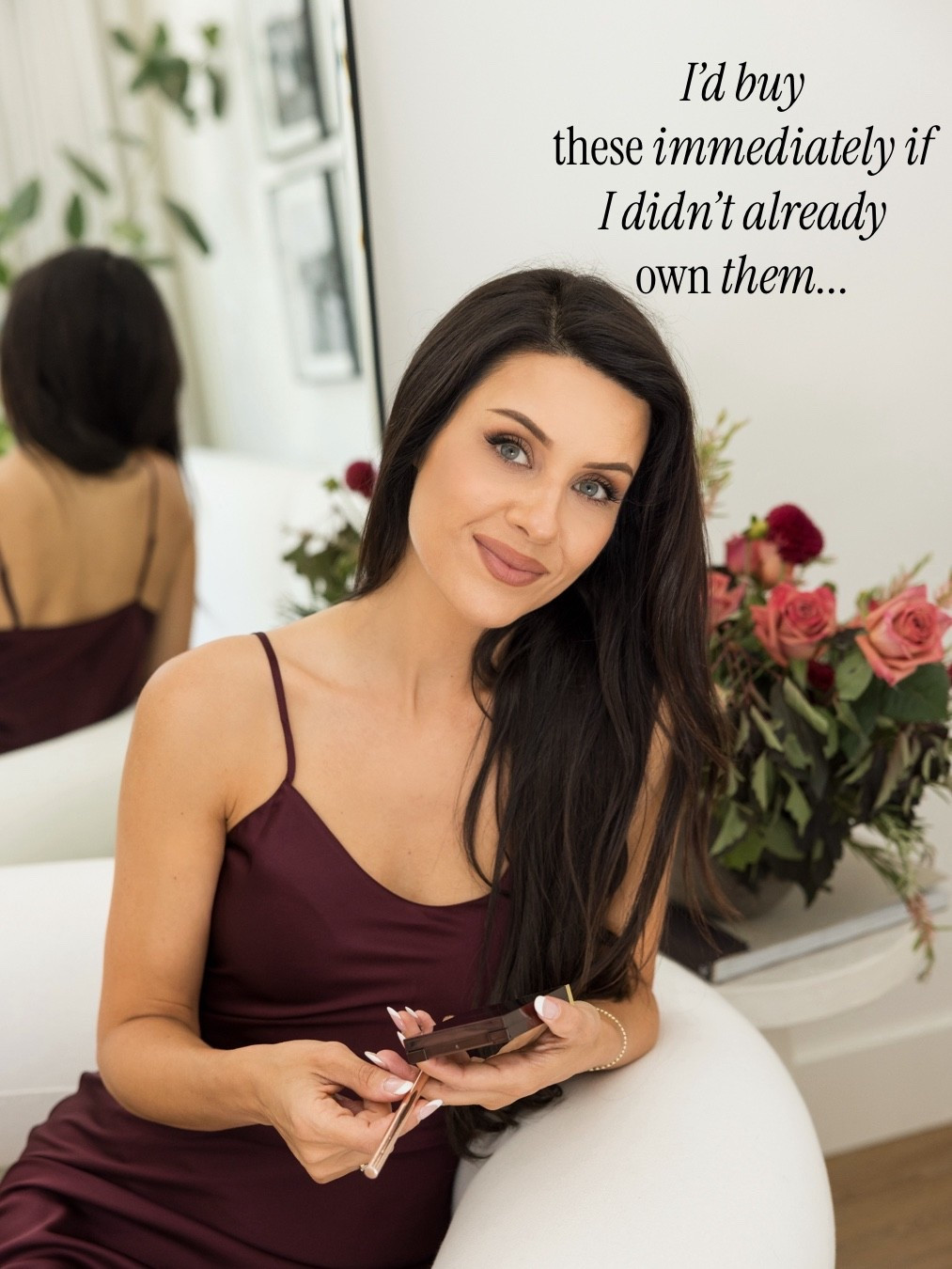 Here are all the links to the beauty products I would buy immediately if I didn’t already own them and they are all on sale right now too. In the concealer I wear the shade Ochre. And the blush I wear shade Strawberry. In the lip liner I’m wearing the color irresistible. In the gloss, I am wearing the color, Chelsea girls and in the eyeshadow palette I use the Sous Le Sable quad. 