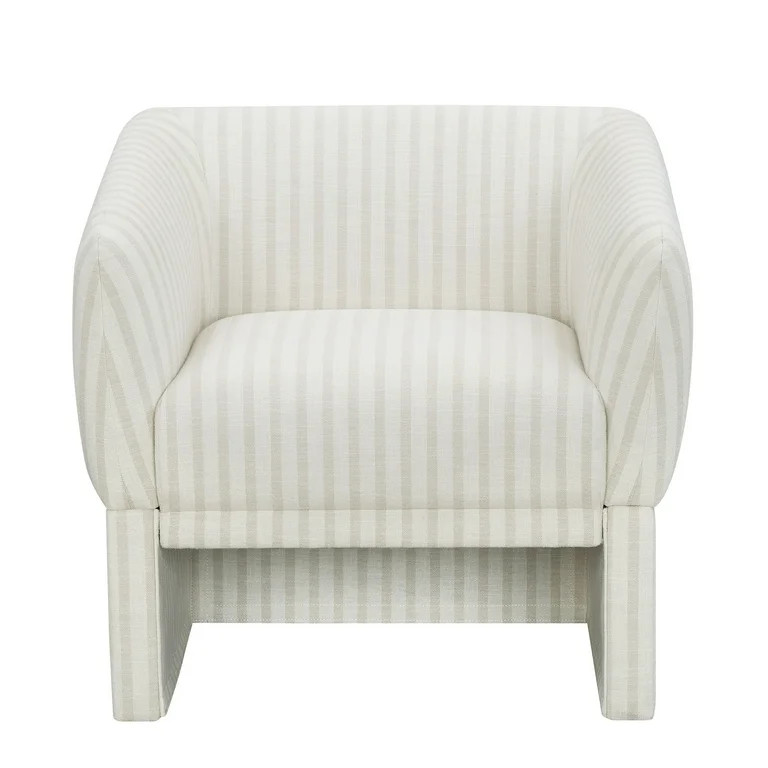 Beautiful Small Space Accent Chair by Drew Barrymore, Beige and White Linen - Walmart.com | Walmart (US)