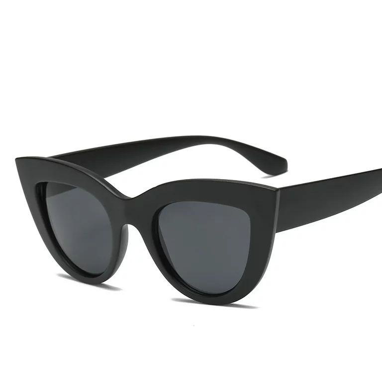 Vintage Retro Cat Eye Sunglasses Women Big Frame Sun Glasses Black ladies Sunglass Wrap Eyewear o... | Walmart (US)