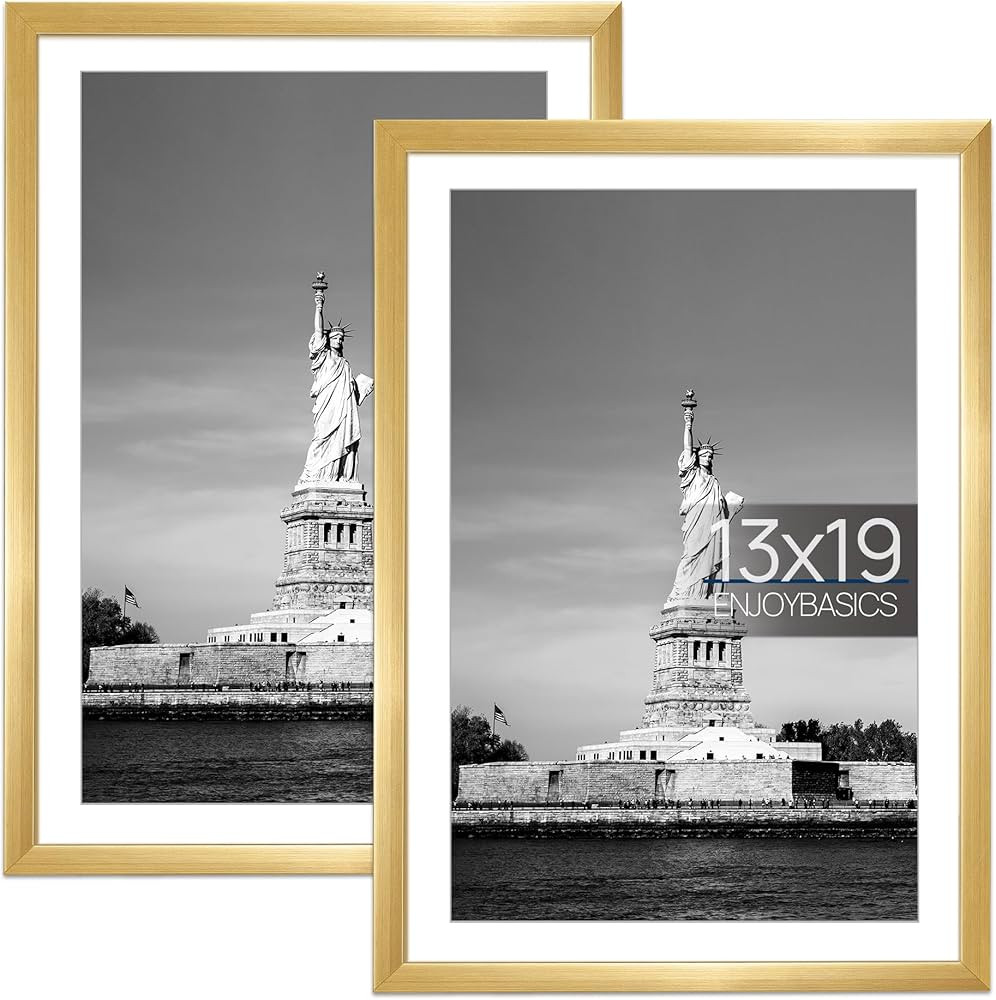ENJOYBASICS 13x19 Picture Frame, Display Poster 11x17 with Mat or 13 x 19 Without Mat, Wall Galle... | Amazon (US)
