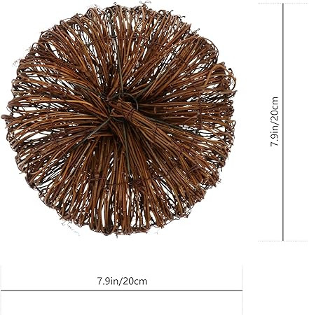 Veemoon Wicker Rattan Pumpkin Natural Grapevine Ball Pumpkins Ornament Halloween Pumpkin Rattan B... | Amazon (US)