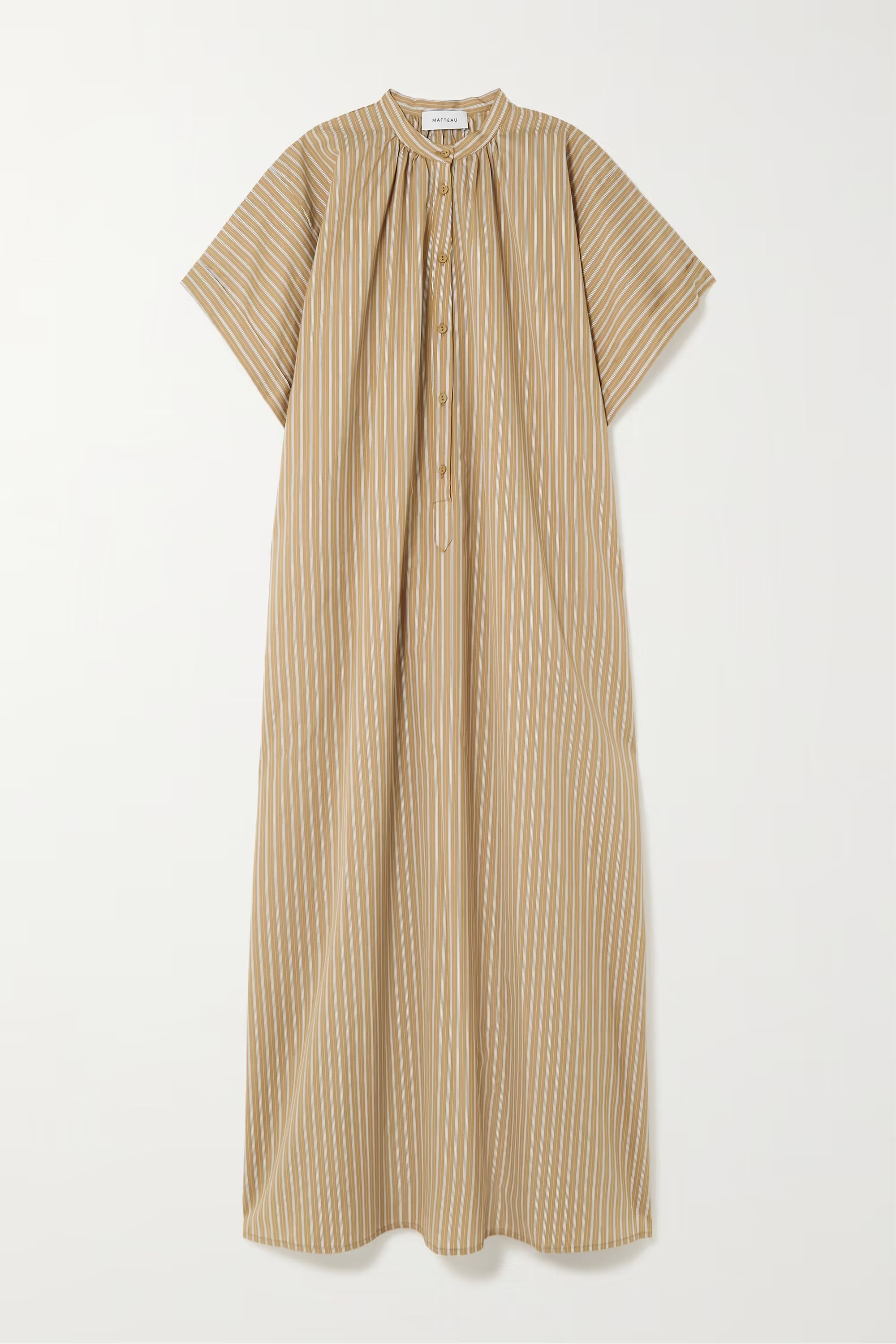 + NET SUSTAIN striped organic cotton and silk-blend maxi dress | NET-A-PORTER (US)