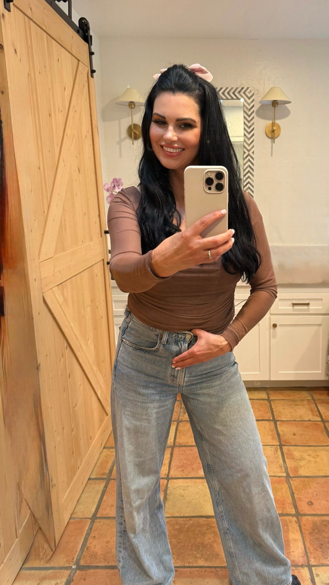 Cute High Waist Wide Leg Jeans with an espresso brown top work for a day out or a date night outfit! 🎀

#chocolatebrowntop #marneystidbits #denim #highheels #bodysuit

#LTKdayinmylife #LTKootd #LTKvlog