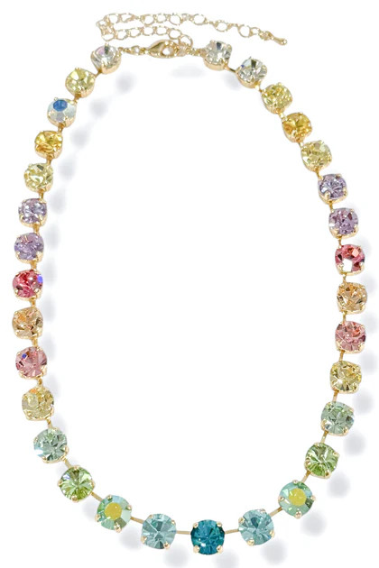 Millie Light Multi Swarovski Rhinestone Ombre Necklace | The Willow Tree