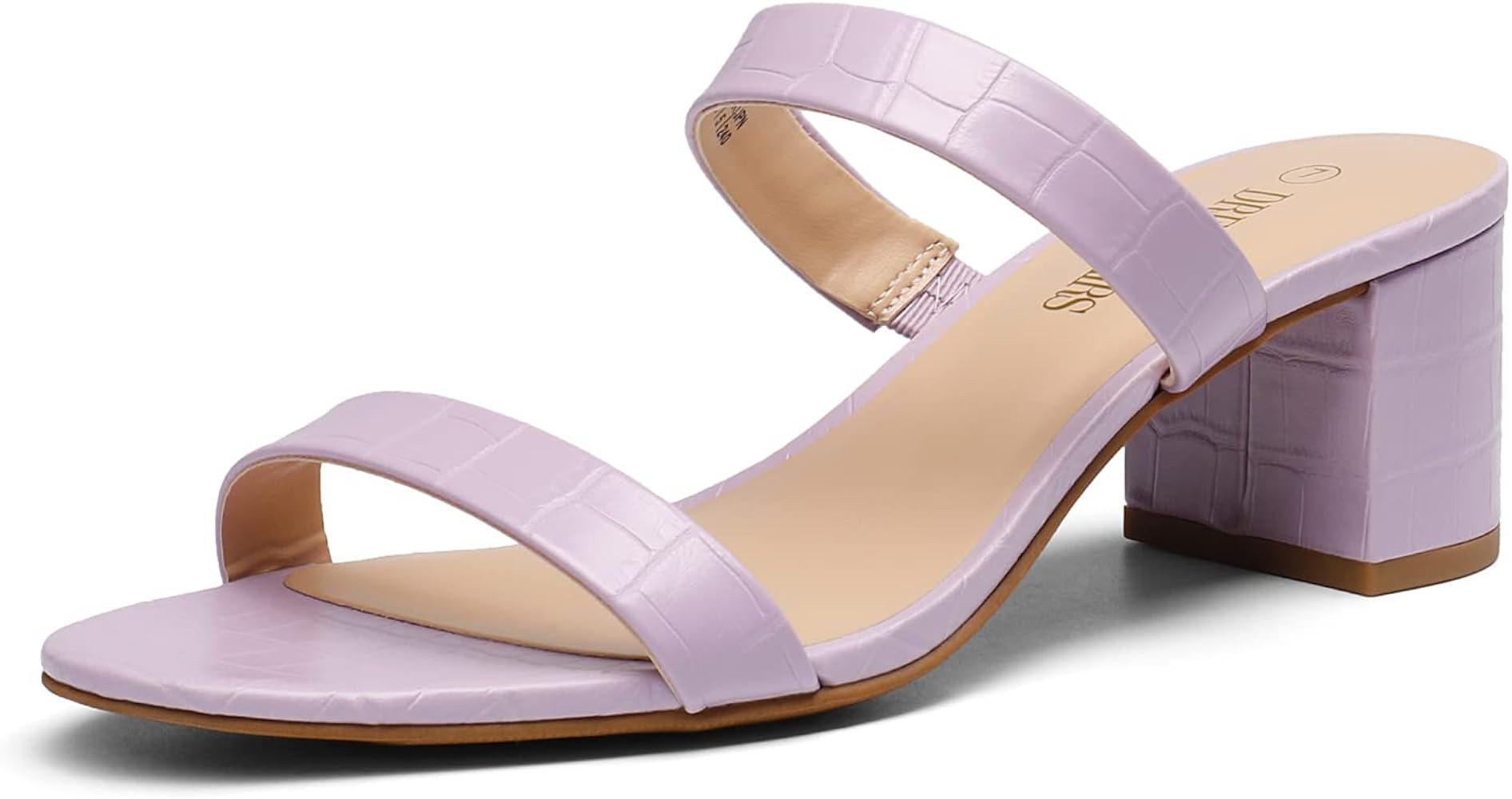 DREAM PAIRS Women's Two Strap Open Toe Low Block Chunky Heels Sandals Dress Pumps Shoes | Amazon (US)