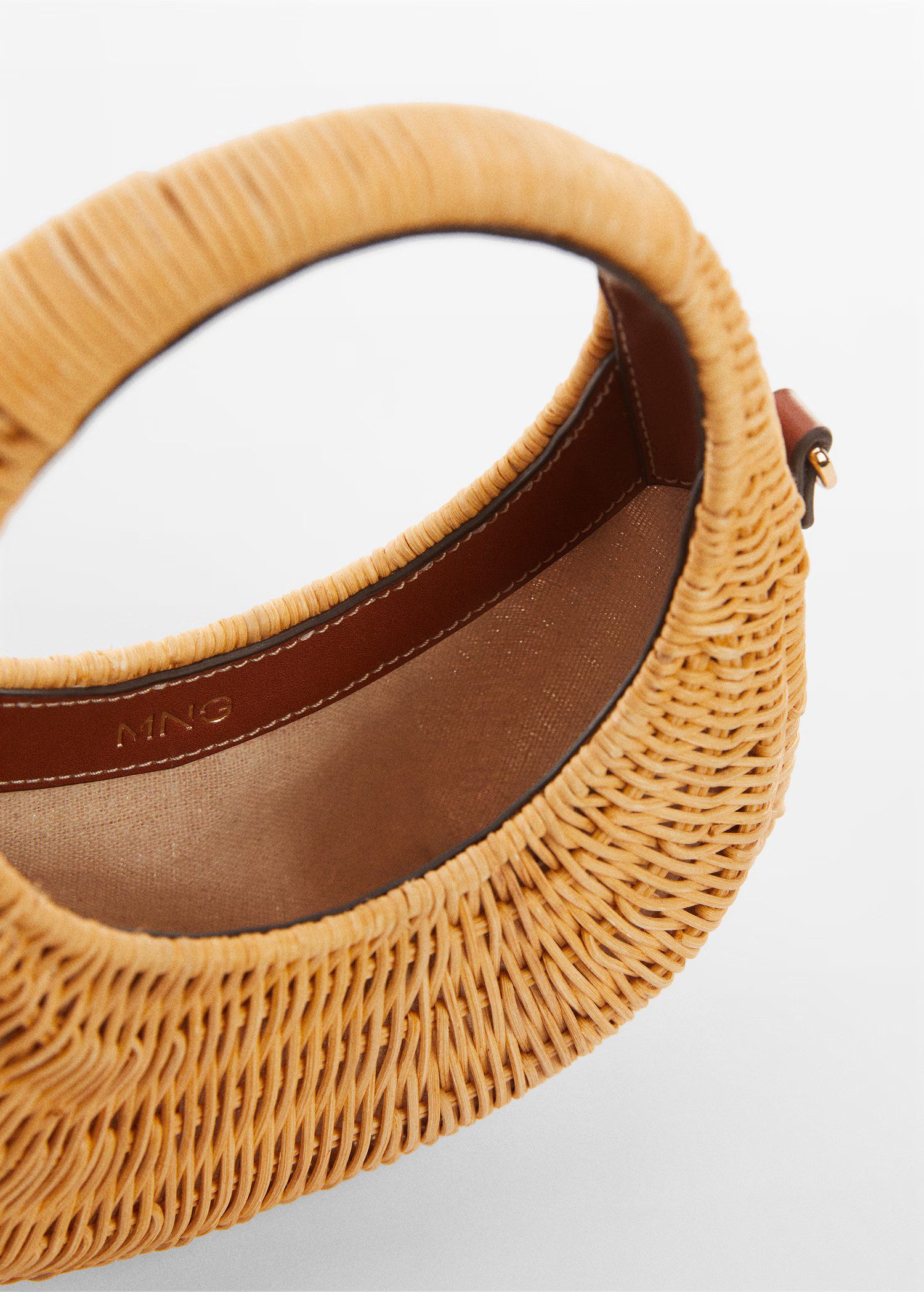 Rattan bag with double handle  - Woman | MANGO USA | MANGO (US)
