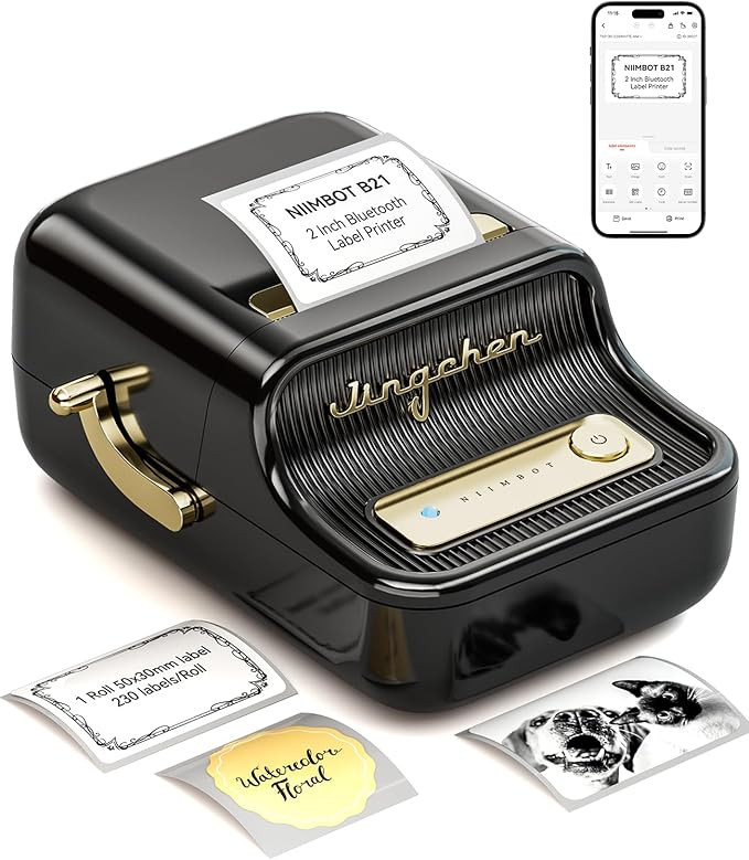 NIIMBOT B21 Label Maker Inkless Bluetooth Label Printer, 2 Inch Portable Thermal Sticker Maker fo... | Amazon (US)