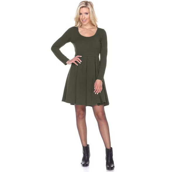 Women's Long Sleeve Fit & Flare Jenara Dress - White Mark | Target